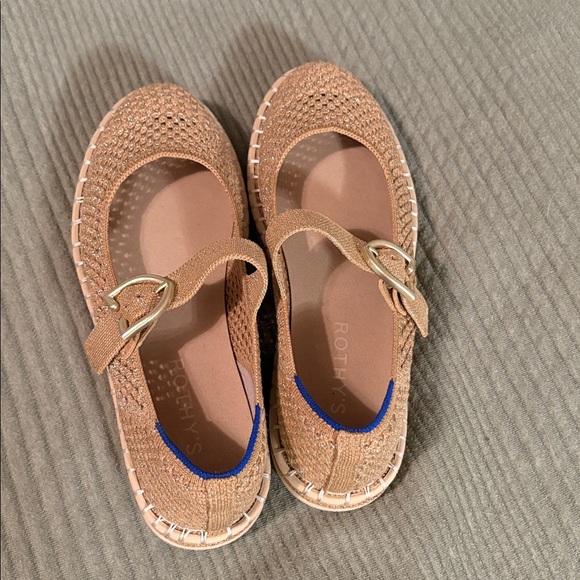 Rothys Espadrille Mary Jane Flats (metallic gold) - Picture 3 of 5